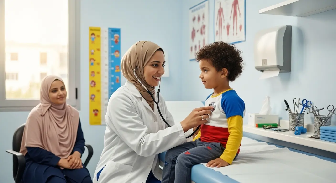 Pediatrician Prices in Morocco - Pediatrician examining a child in a private clinic in Morocco