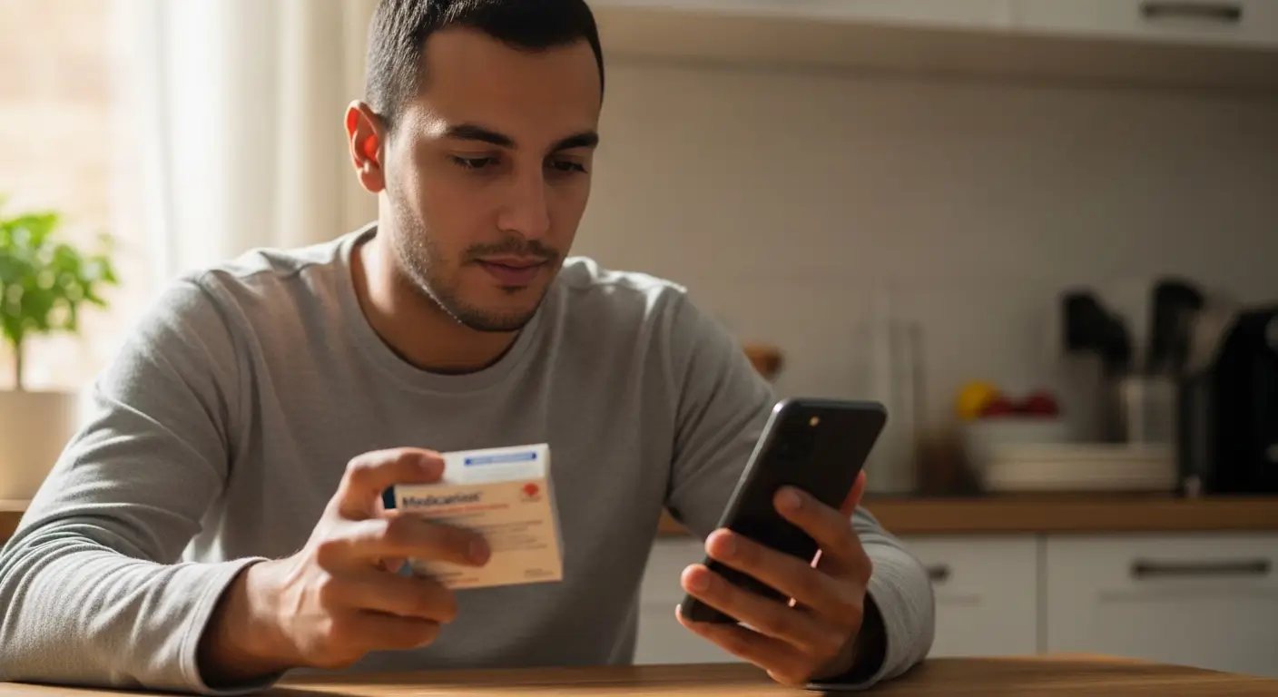 The Best Online Medication Information Platforms - Moroccan man checking medication information online on his smartphone